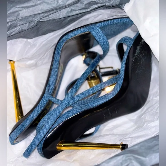 Tom Ford Denim PadLock Heels - Picture 3 of 14